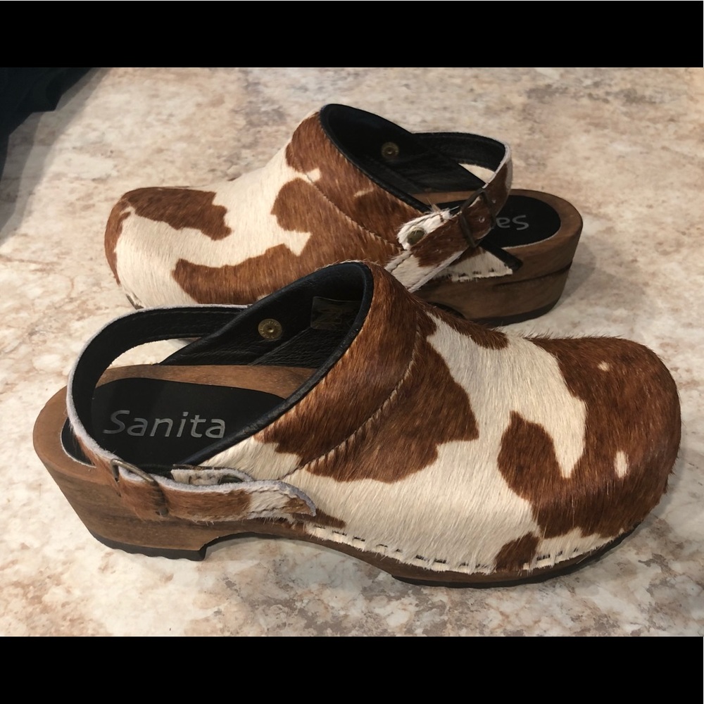Sanita wood cow clog women’s size EU 36, US 5